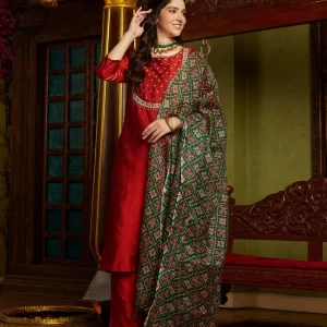 attractive designs of rayon suit with dupatta
