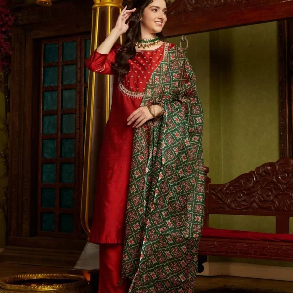 SUITSETwebp attractive designs of rayon suit with dupatta
