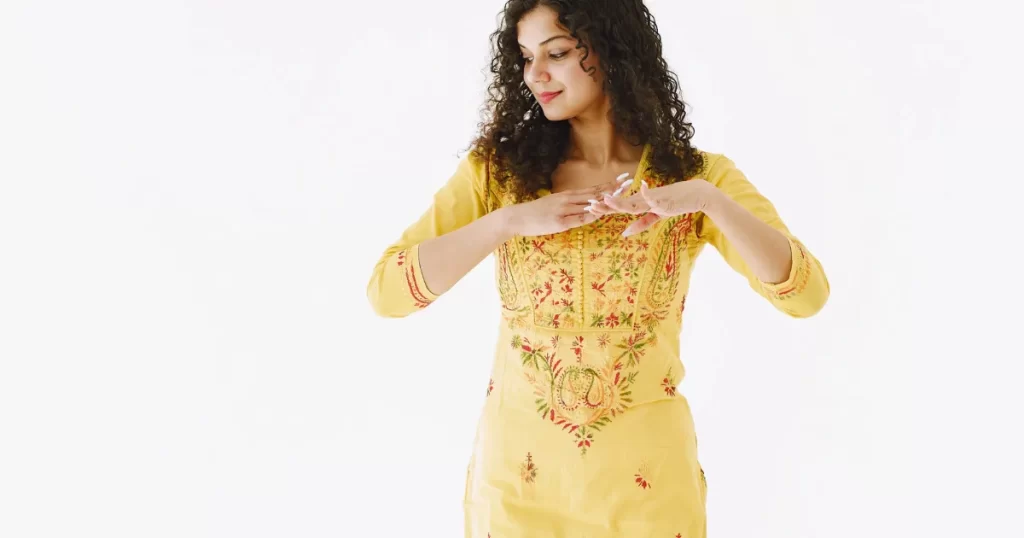 Women wearing handcrafted cotton suit sets with traditional block prints by Ekoprints